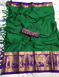 Imposing Cotton Silk Woven Border Saree