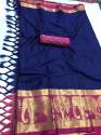 Imposing Cotton Silk Woven Border Saree thumb 1