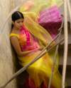 Pinky Yellow Heavy Organza Saree For Women