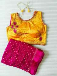 Pure Viscose Georgette Satin Patta Women Saree