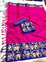 Rich Cotton Silk Woven Border Saree thumb 3