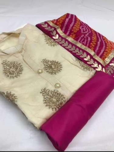 Scenic Chanderi Dress Material For Women