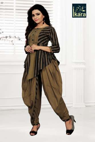 Black patta Designer top & Dhoti