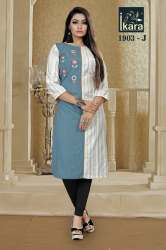 cotton Printed + work kurti 1903-J