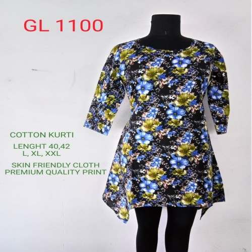 Fancy Short Printed Cotton Kurtis