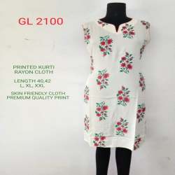 Flower Pot Shorts Rayon Kurtis