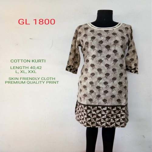 Flower Printed Cotton Kurtis