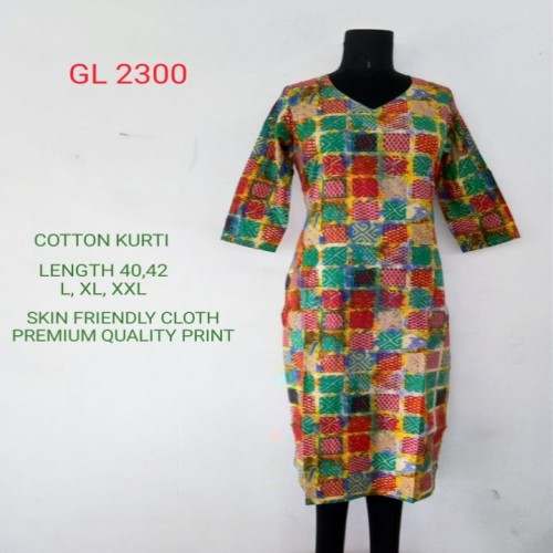 Ladies Fully Printed Cotton Kurtis by Glow Fashion India