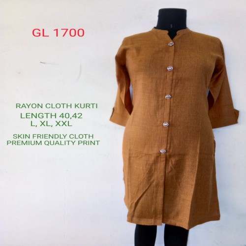 Plain Rayon Kurtis
