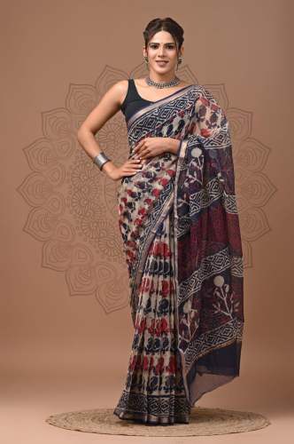  Kota Doriya Silk Gold Border All Over Saree by Aaradhya Fashion