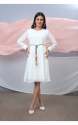 White Georgette Knee Length Western Dress thumb 1