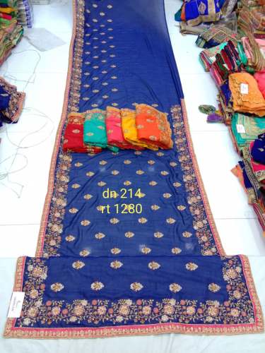 Beautiful Work Vichitra Silk Sarees