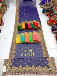 Women Georgette Silk Saree With Heavy Jari Work