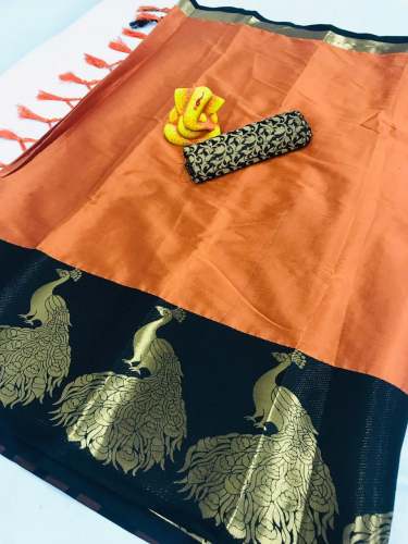 Peacock Design Soft Cotton Silk Sarees by Narayani Creation