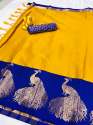 Peacock Design Soft Cotton Silk Sarees thumb 2