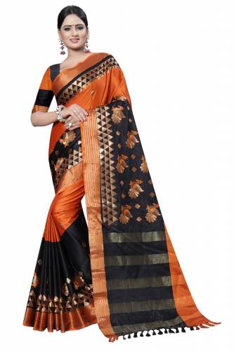 Cotton Silk  Saree With Embroidery Work