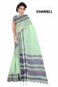 Casual Wear Ladies Plain Linen Sarees thumb 2