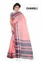 Casual Wear Ladies Plain Linen Sarees thumb 4