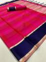 Checks weaving soft silk Saree thumb 4