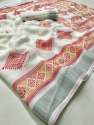 Degital Print Linen Silk Saree thumb 15
