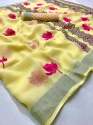 Degital Print Linen Silk Saree thumb 2