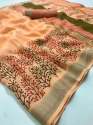 Degital Print Linen Silk Saree thumb 3