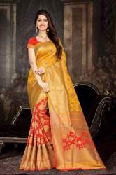 Designer Banarasi Zari Pallu Saree