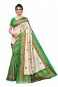 Designer printed art silk saree thumb 2