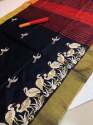 Embroidered Row Silk Saree thumb 4