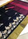 Embroidered Row Silk Saree thumb 5