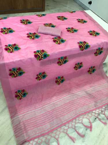  Embroidery Linen Saree