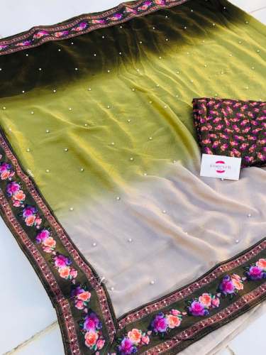  fancy Georgette Printed Sarees