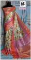 Jute Linen Printed Saree  thumb 6