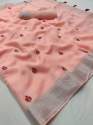  Linen With Embroidery Work Saree thumb 6