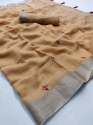  Linen With Embroidery Work Saree thumb 8