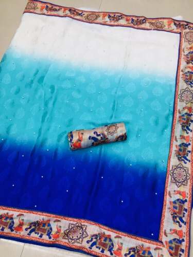 Multi Colors Georgette Printed Sarees