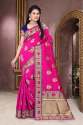 Multicolor Banarasi Silk Saree thumb 3