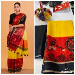  Original Digital Printed Linen saree