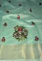 pure linen saree with Embroidary work  thumb 7