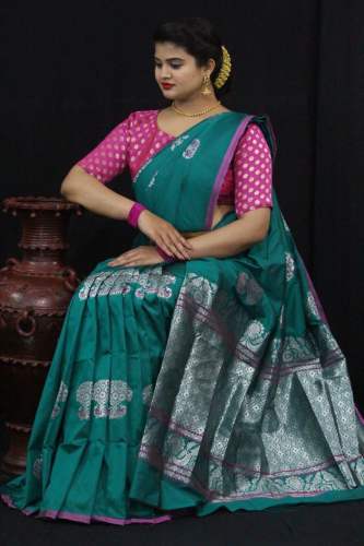 Soft Kesari Slik Saree
