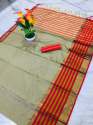 Soft cotton Silk Sarees With Meena Border thumb 1