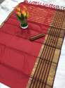 Soft cotton Silk Sarees With Meena Border thumb 2