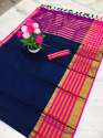 Soft cotton Silk Sarees With Meena Border thumb 4