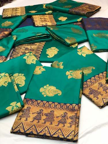 Weaving Kanchipuram soft silk saree