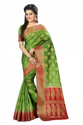 Arya Mango Nylon Sarees With Heavy Jari
