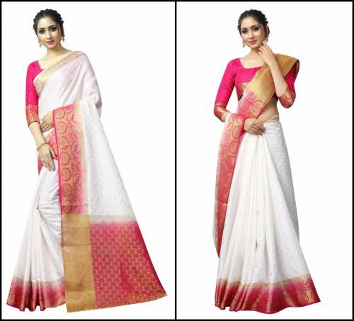 Festival Wear Nylon Sarees With Kanchipuram Blouse