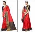 Festival Wear Nylon Sarees With Kanchipuram Blouse thumb 1