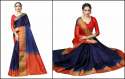 Festival Wear Nylon Sarees With Kanchipuram Blouse thumb 2