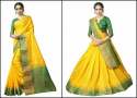 Festival Wear Nylon Sarees With Kanchipuram Blouse thumb 3