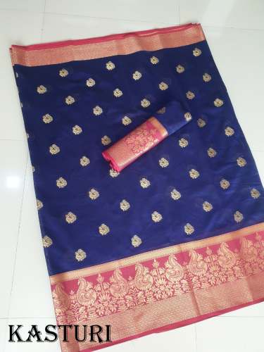 Kasturi Art Silk With Zari Border Work by AVI Creation
